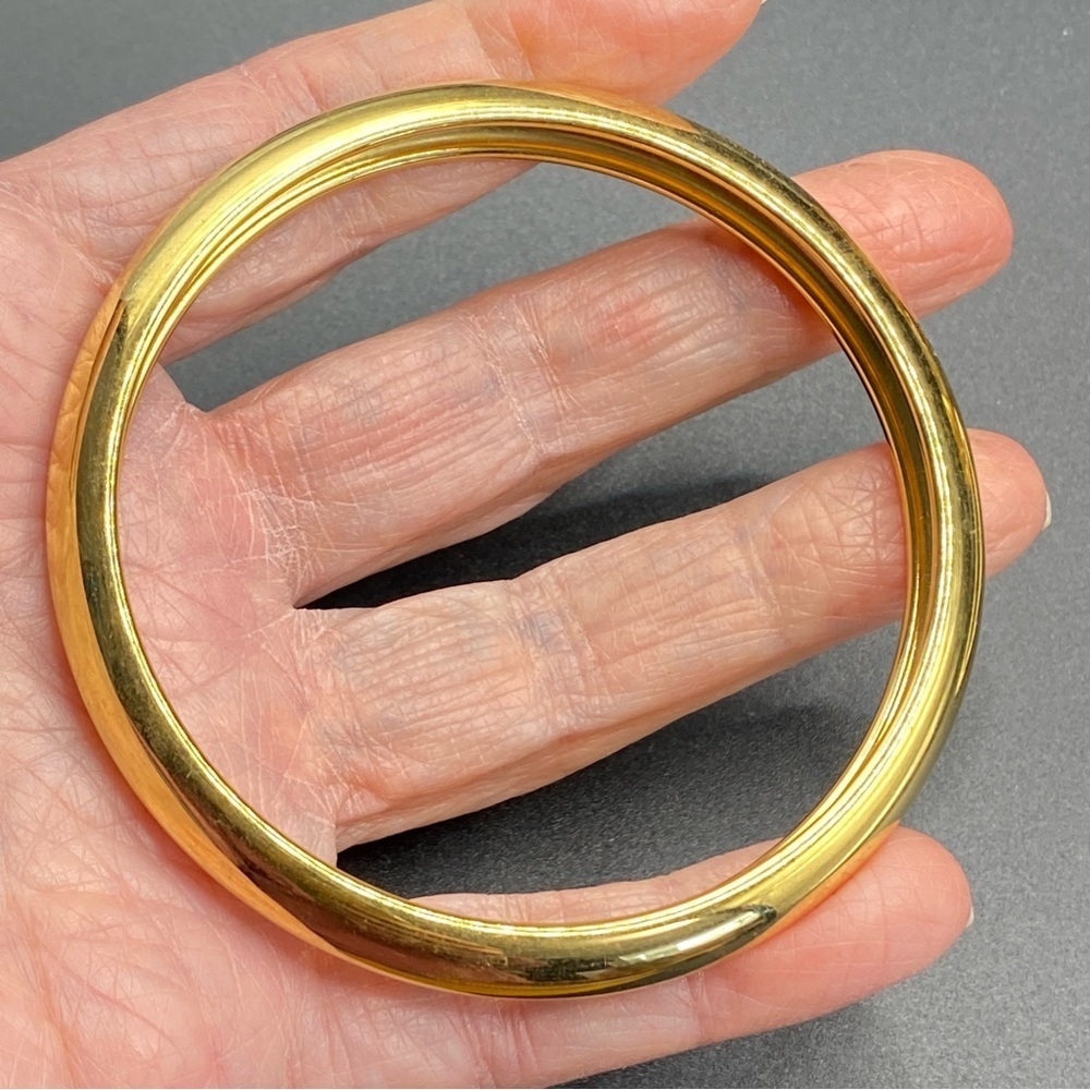 NAPIER Gold Tone Bangle Shiny Bright - Picture 7 of 8